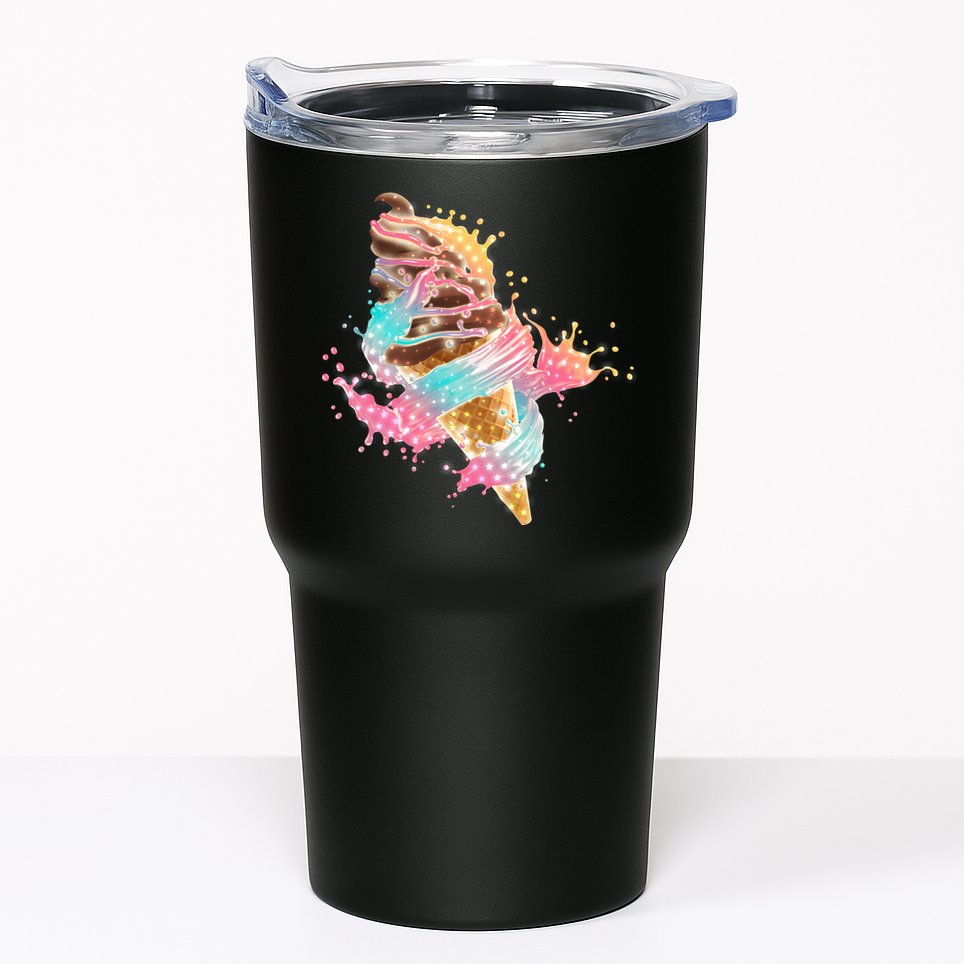 Fun Colorful Summer Time Chocolate Ice Cream Tumbler