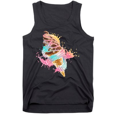 Fun Colorful Summer Time Chocolate Ice Cream Tank Top