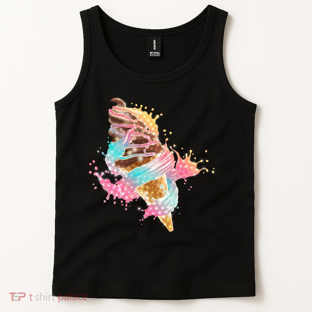 Fun Colorful Summer Time Chocolate Ice Cream Tank Top
