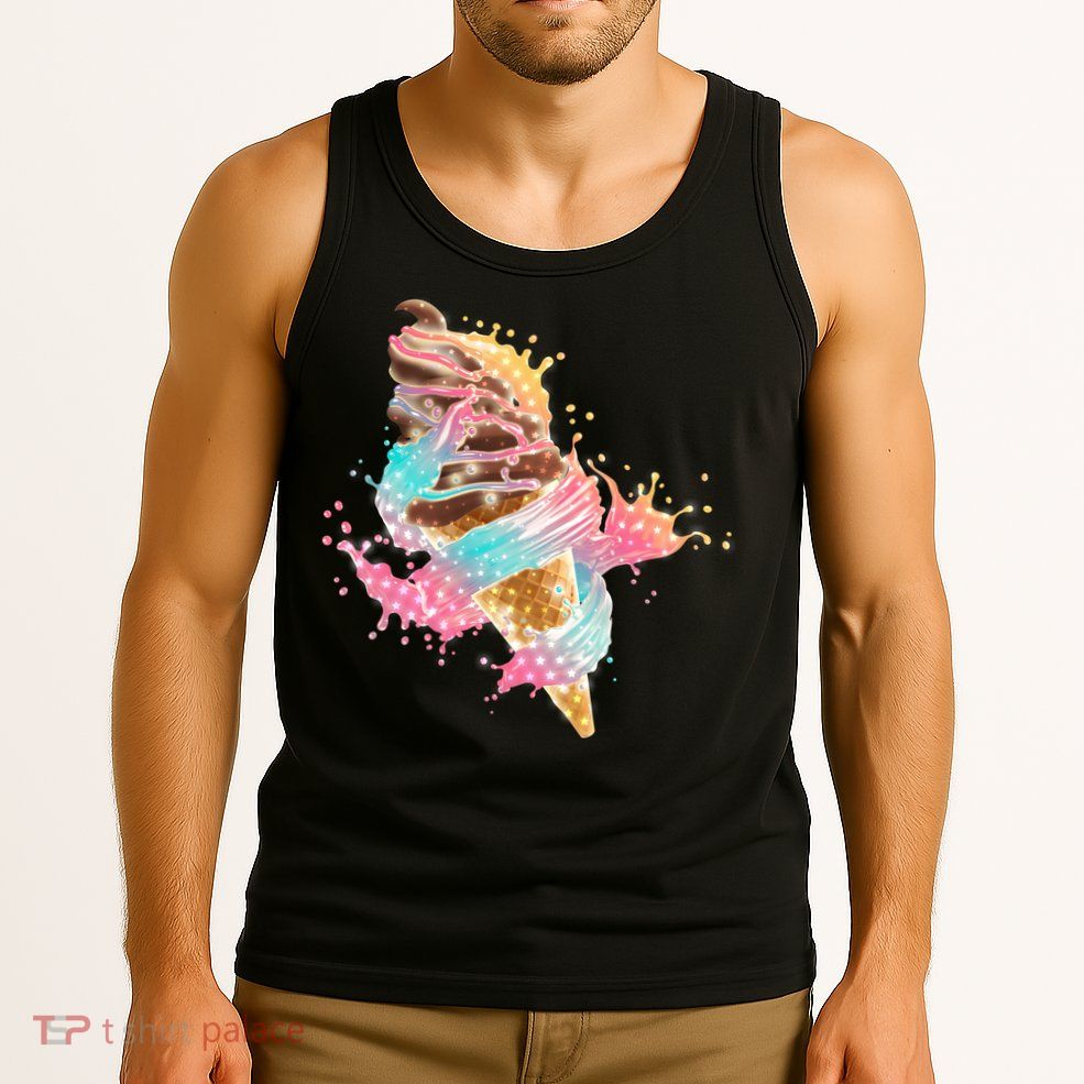 Fun Colorful Summer Time Chocolate Ice Cream Tank Top