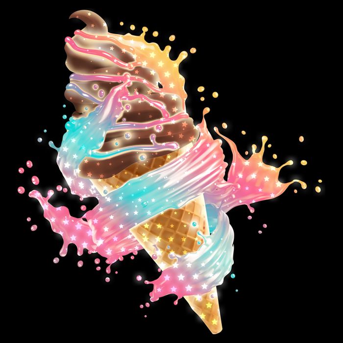 Fun Colorful Summer Time Chocolate Ice Cream Women's V-Neck T-Shirt