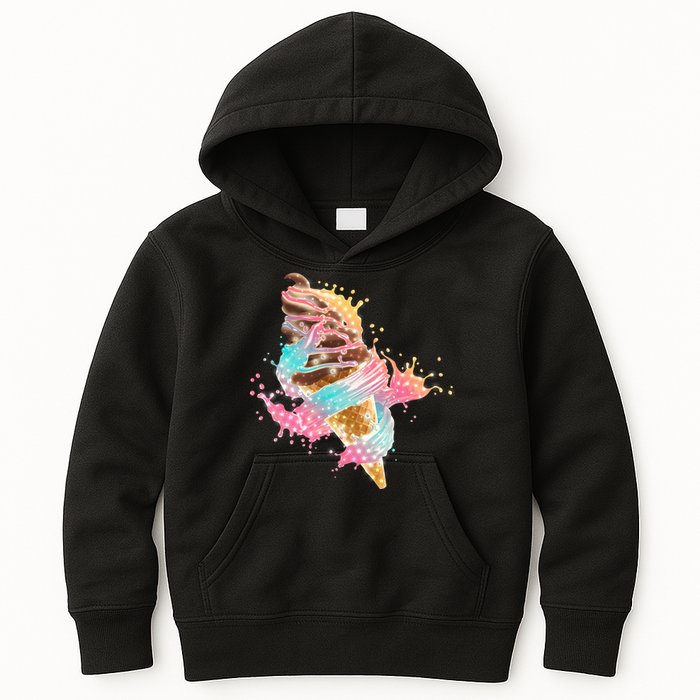 Fun Colorful Summer Time Chocolate Ice Cream Kids Hoodie