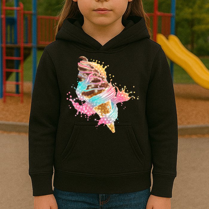 Fun Colorful Summer Time Chocolate Ice Cream Kids Hoodie