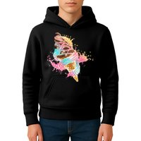 Fun Colorful Summer Time Chocolate Ice Cream Kids Hoodie