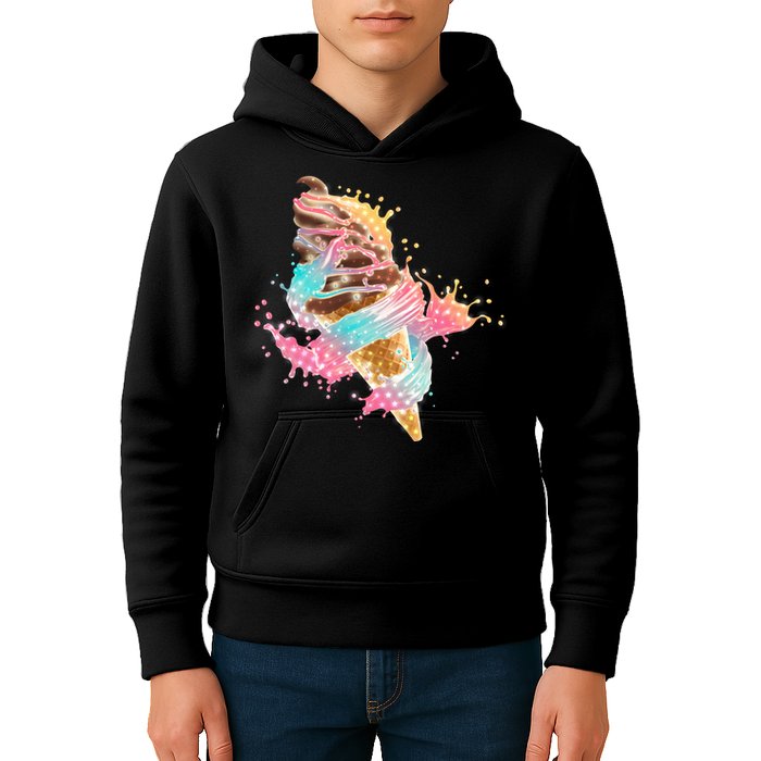 Fun Colorful Summer Time Chocolate Ice Cream Kids Hoodie