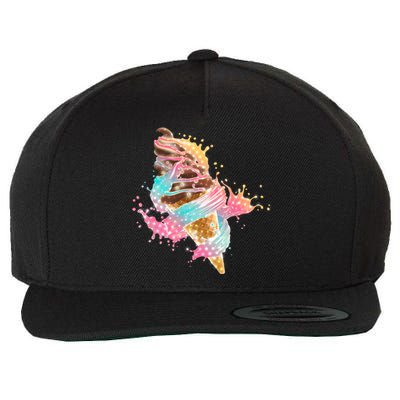 Fun Colorful Summer Time Chocolate Ice Cream Wool Snapback Cap