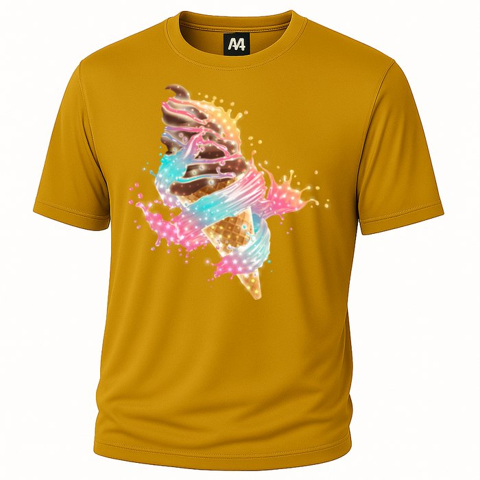 Fun Colorful Summer Time Chocolate Ice Cream Performance Shirt
