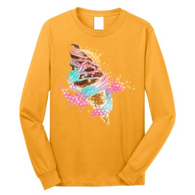 Fun Colorful Summer Time Chocolate Ice Cream Long Sleeve Shirt