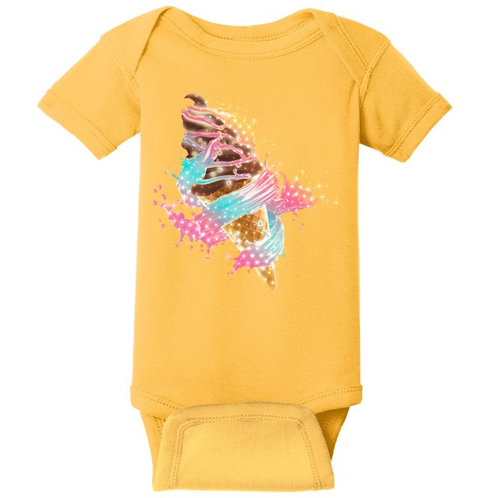 Fun Colorful Summer Time Chocolate Ice Cream Baby Bodysuit
