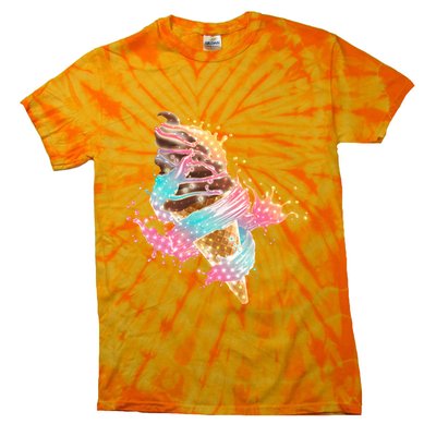Fun Colorful Summer Time Chocolate Ice Cream Tie-Dye T-Shirt