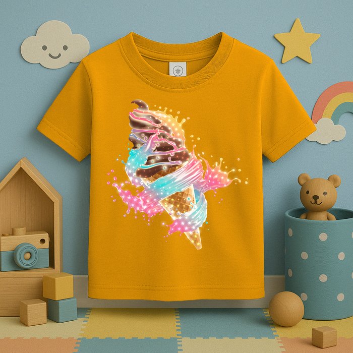 Fun Colorful Summer Time Chocolate Ice Cream Toddler T-Shirt