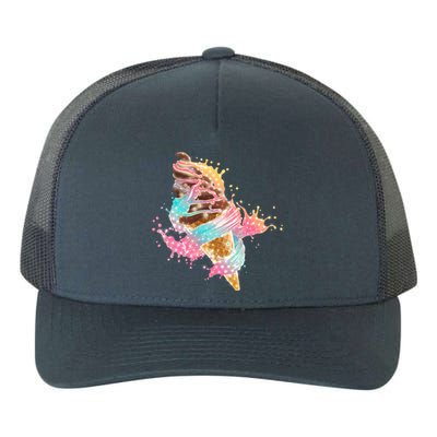 Fun Colorful Summer Time Chocolate Ice Cream Yupoong Adult 5-Panel Trucker Hat