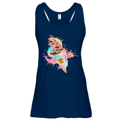 Fun Colorful Summer Time Chocolate Ice Cream Ladies Essential Flowy Tank