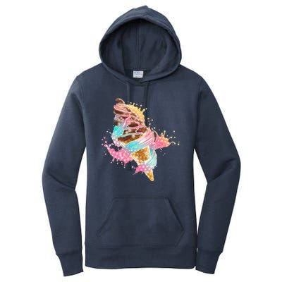 Fun Colorful Summer Time Chocolate Ice Cream Women's Pullover Hoodie