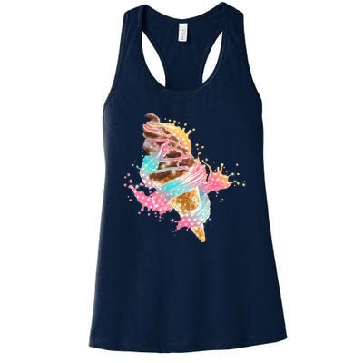 Fun Colorful Summer Time Chocolate Ice Cream Women's Racerback Tank