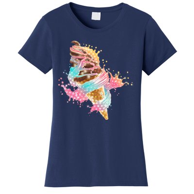 Fun Colorful Summer Time Chocolate Ice Cream Women's T-Shirt