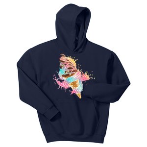 Fun Colorful Summer Time Chocolate Ice Cream Kids Hoodie