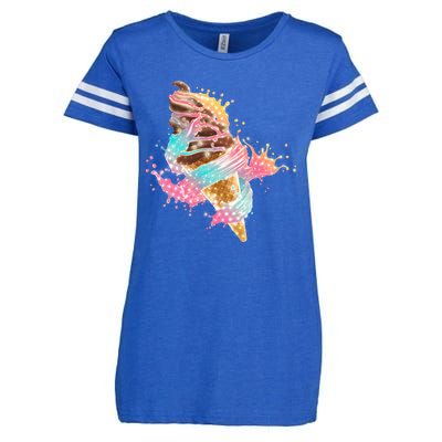 Fun Colorful Summer Time Chocolate Ice Cream Enza Ladies Jersey Football T-Shirt