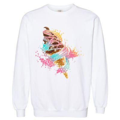 Fun Colorful Summer Time Chocolate Ice Cream Garment-Dyed Sweatshirt
