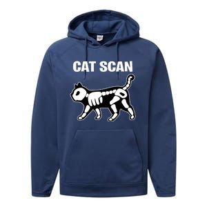 Funny Cat Scan Ct Scan Cat Xgiftray Pun Sarcastic Rad Tech Gift Meaningful Gift Performance Fleece Hoodie