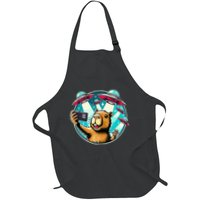 Funny Capybara Selfie With Ufos Full-Length Apron With Pockets