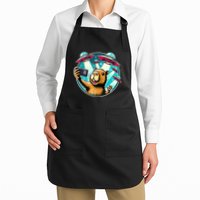 Funny Capybara Selfie With Ufos Full-Length Apron With Pockets