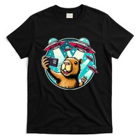 Funny Capybara Selfie With Ufos T-Shirt