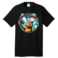 Funny Capybara Selfie With Ufos Tall T-Shirt