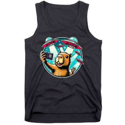 Funny Capybara Selfie With Ufos Tank Top