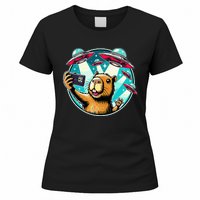 Funny Capybara Selfie With Ufos Women's T-Shirt