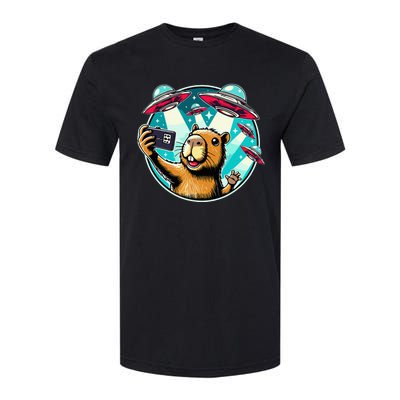 Funny Capybara Selfie With Ufos Softstyle® CVC T-Shirt