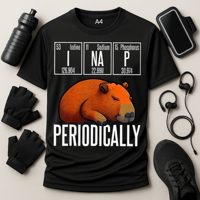 Funny Chemistry Science I Nap Periodically Capybara Lover Performance Shirt