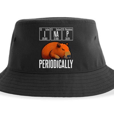 Funny Chemistry Science I Nap Periodically Capybara Lover Sustainable Bucket Hat