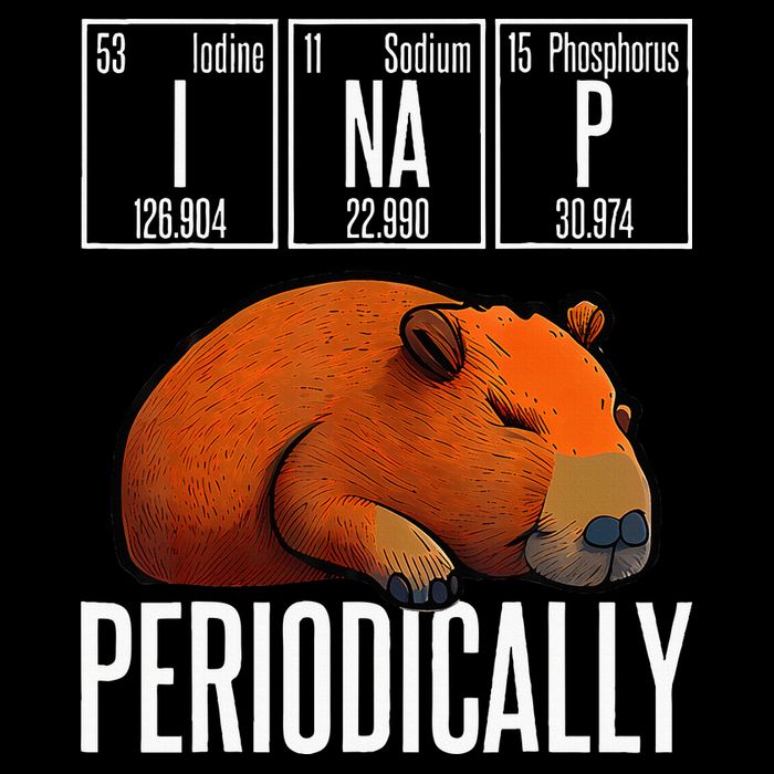 Funny Chemistry Science I Nap Periodically Capybara Lover Bucket Hat