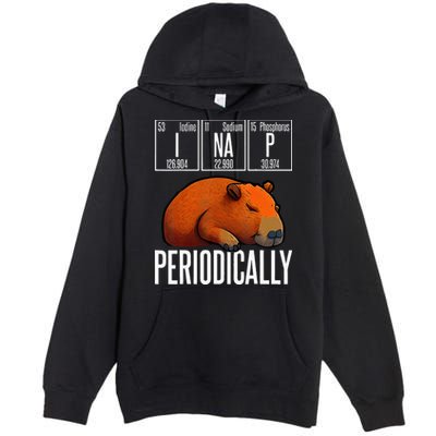 Funny Chemistry Science I Nap Periodically Capybara Lover Premium Pullover Hoodie