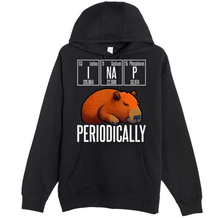 Funny Chemistry Science I Nap Periodically Capybara Lover Premium Pullover Hoodie