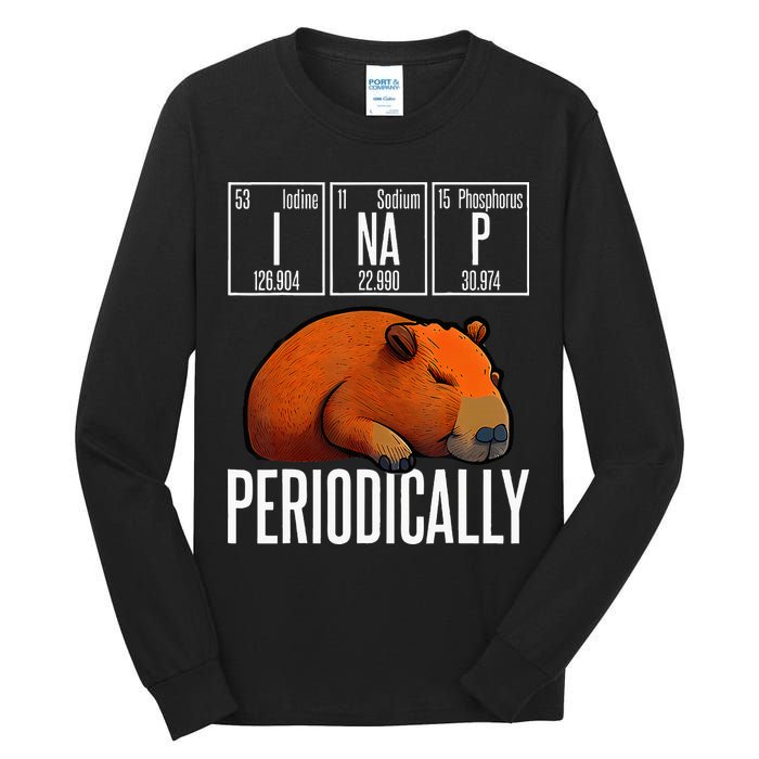 Funny Chemistry Science I Nap Periodically Capybara Lover Tall Long Sleeve T-Shirt