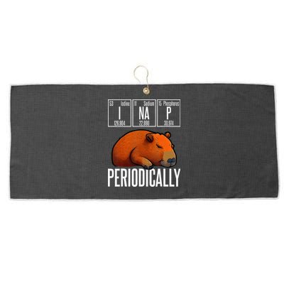 Funny Chemistry Science I Nap Periodically Capybara Lover Large Microfiber Waffle Golf Towel