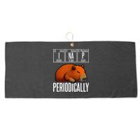 Funny Chemistry Science I Nap Periodically Capybara Lover Large Microfiber Waffle Golf Towel