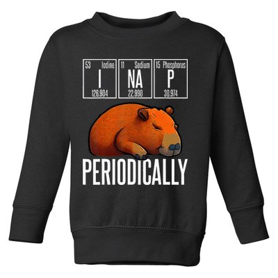 Funny Chemistry Science I Nap Periodically Capybara Lover Toddler Sweatshirt
