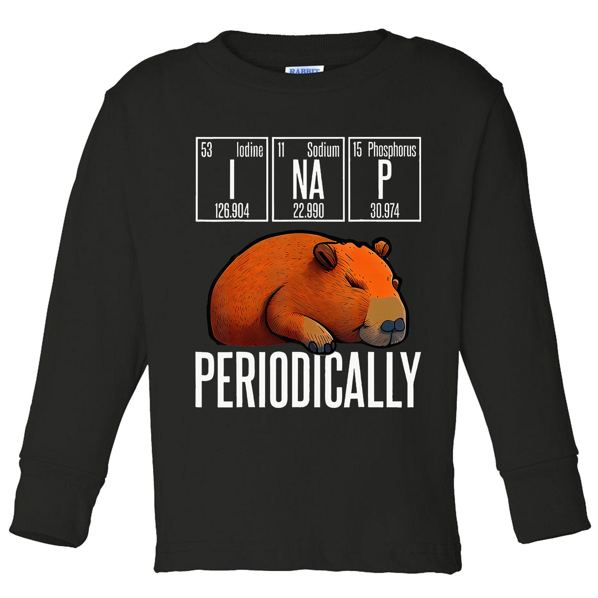 Funny Chemistry Science I Nap Periodically Capybara Lover Toddler Long Sleeve Shirt