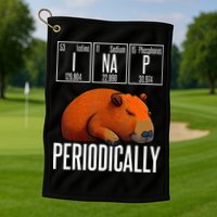 Funny Chemistry Science I Nap Periodically Capybara Lover Golf Towel