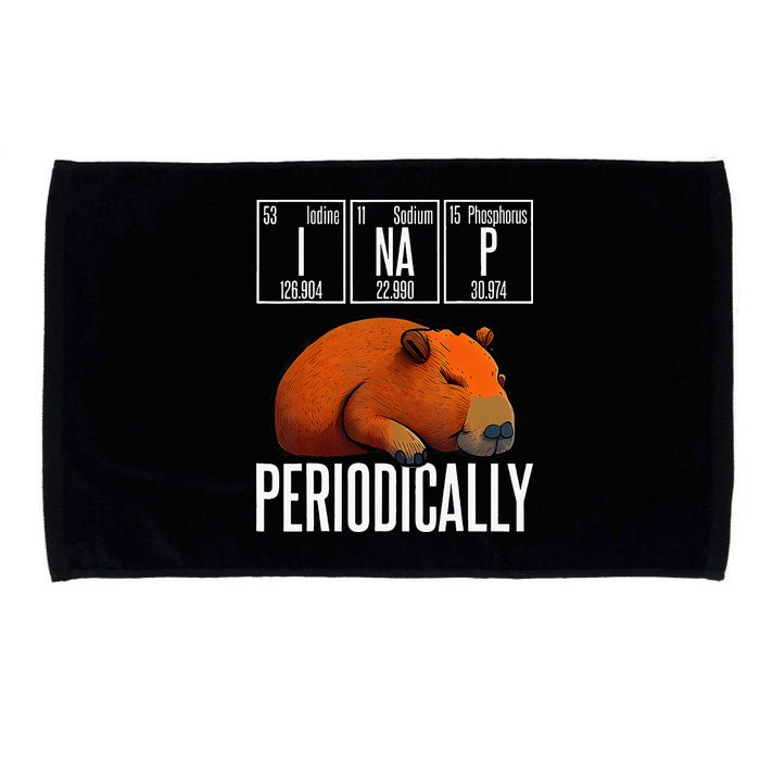 Funny Chemistry Science I Nap Periodically Capybara Lover Microfiber Hand Towel