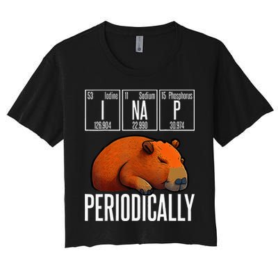 Funny Chemistry Science I Nap Periodically Capybara Lover Crop Top