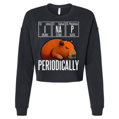 Funny Chemistry Science I Nap Periodically Capybara Lover Cropped Pullover Crew