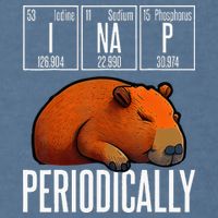 Funny Chemistry Science I Nap Periodically Capybara Lover Garment-Dyed Sweatshirt