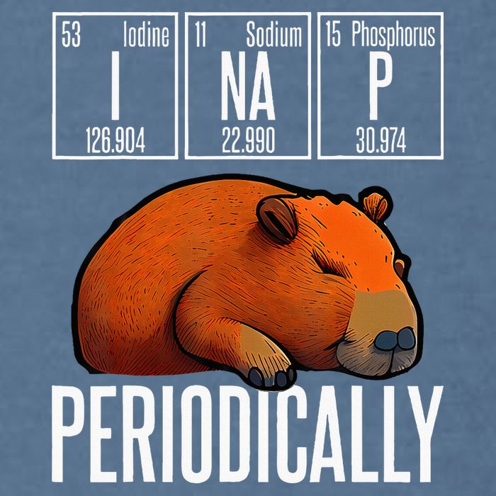 Funny Chemistry Science I Nap Periodically Capybara Lover Garment-Dyed Sweatshirt