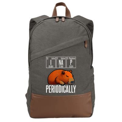Funny Chemistry Science I Nap Periodically Capybara Lover Cotton Canvas Backpack