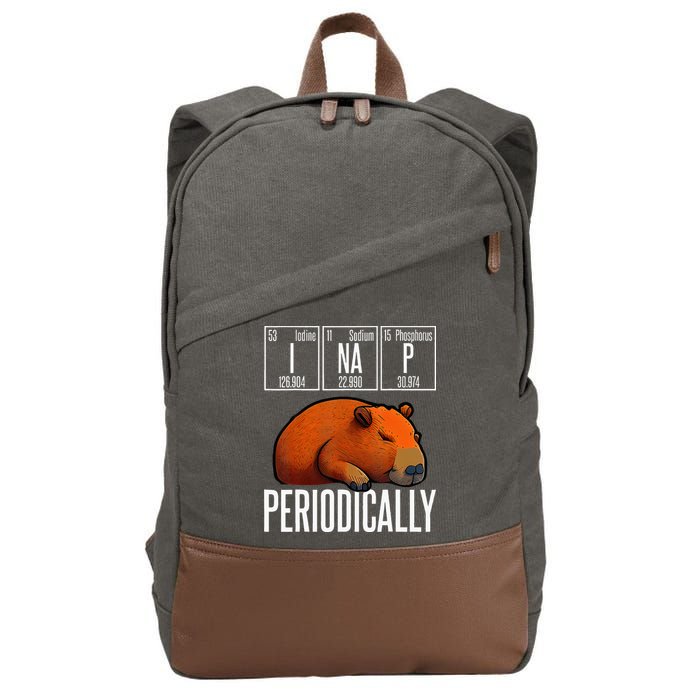 Funny Chemistry Science I Nap Periodically Capybara Lover Cotton Canvas Backpack