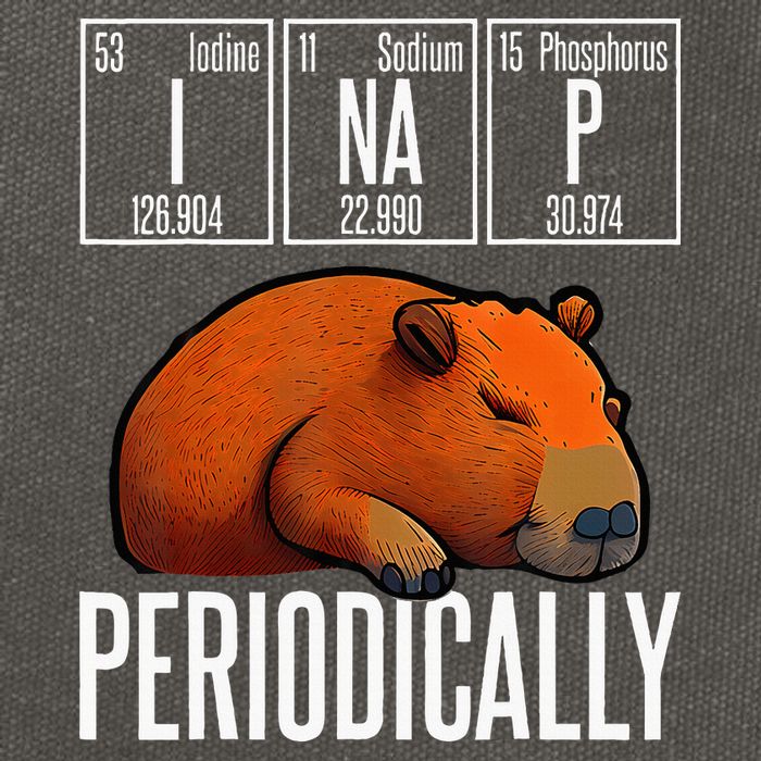 Funny Chemistry Science I Nap Periodically Capybara Lover Cotton Canvas Backpack